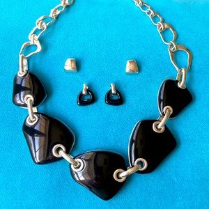 Black Statement Necklace and earring set